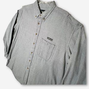 Dunbrooke Distinctive Images Men's Shirt Long Sleeve XXL Mini Gingham Gray Blue